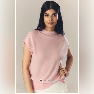 Anthropologie Cashmere Light Pink Mock Neck Sweater